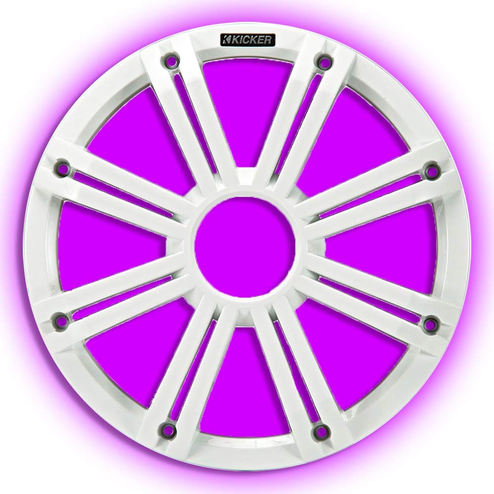 KICKER KMG10 10-Inch (25cm) Grille for KM10 and KMF10 Subwoofer, LED, White