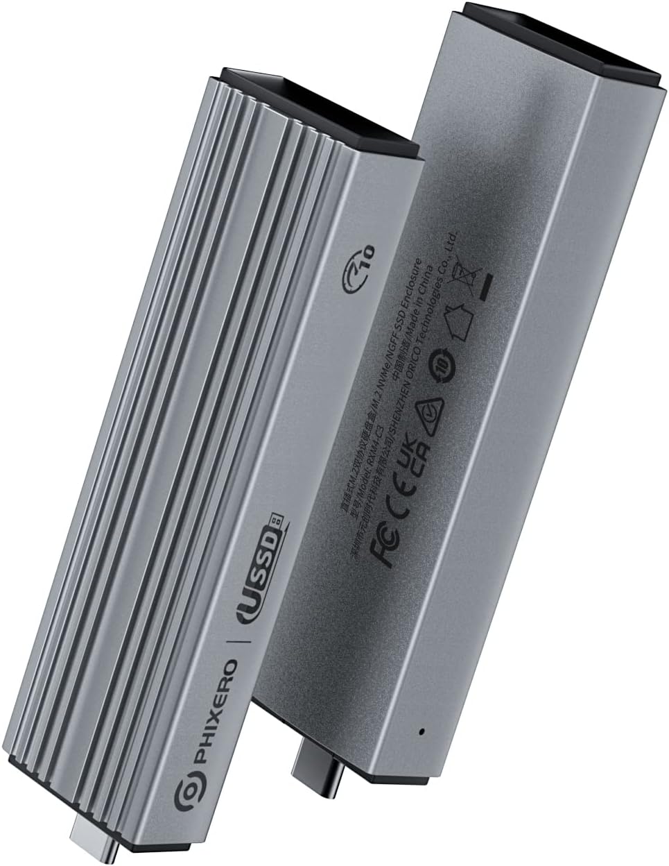 PHIXERO 10Gbps SSD Enclosure, Tool-Free and Wireless. Compactible with NVME/SATA SSD Size 2230/2242/2260/2280