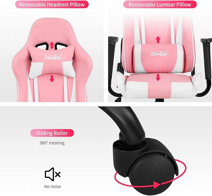 Silla Gamer Chair - Adults &amp Kids PC Gaming Recliner with Headrest &amp Lumbar Support