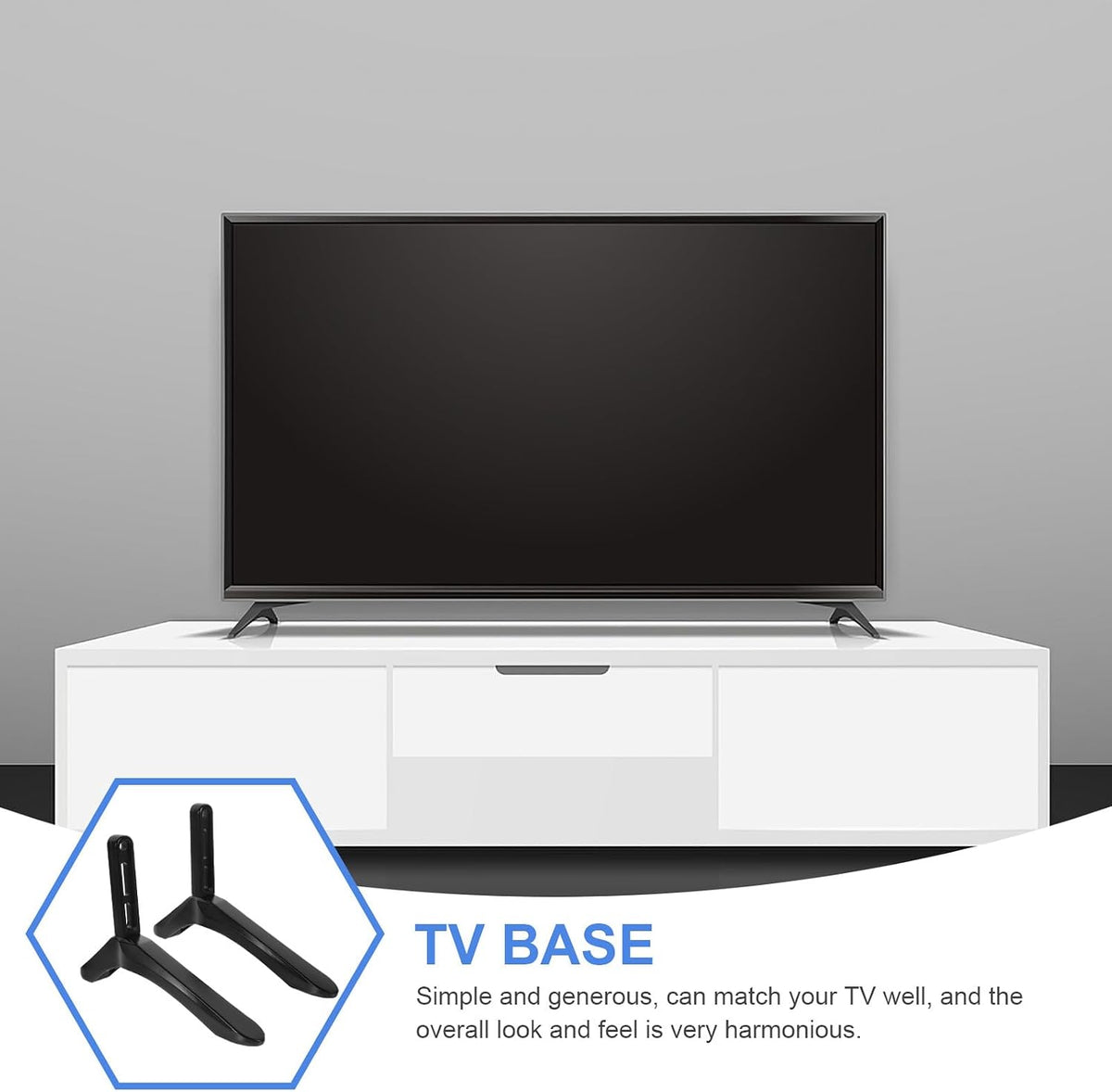 Housoutil Tv Stand Replacement Base with Screws Desktop Tv Support Bracket Suitable for Living Room and Office Use