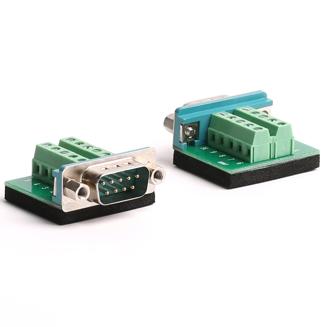 KINGDEE INC DB9 Breakout Board DB9 RS232 Serial Male to Terminal Block 10 Pin Adapter 2 Pack (Ultra Small Size)