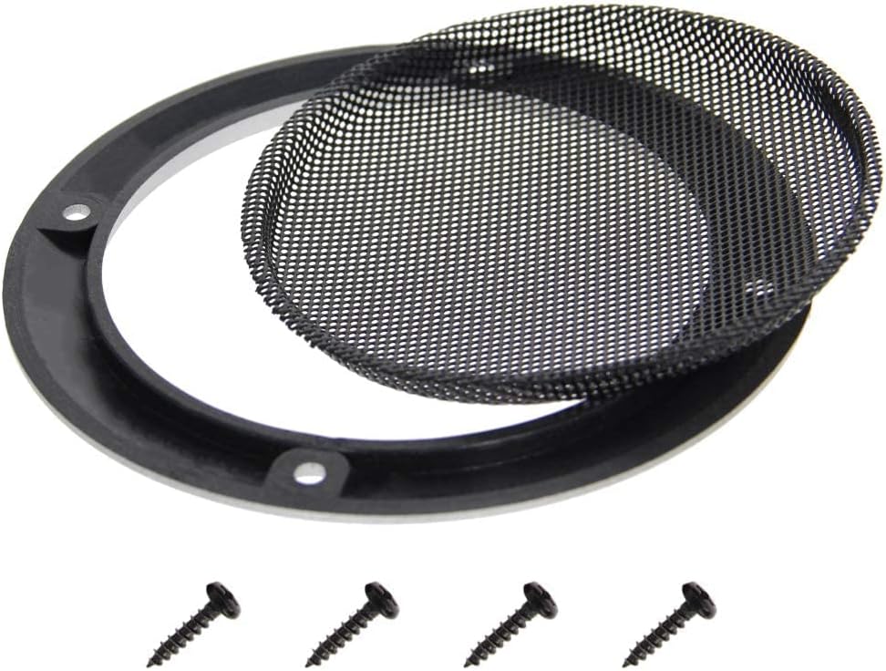 Fielect 2 Pcs 4" Speaker Grill Mesh - Decorative Circle Woofer Guard Protector Cover with 8 Screws (Silver)