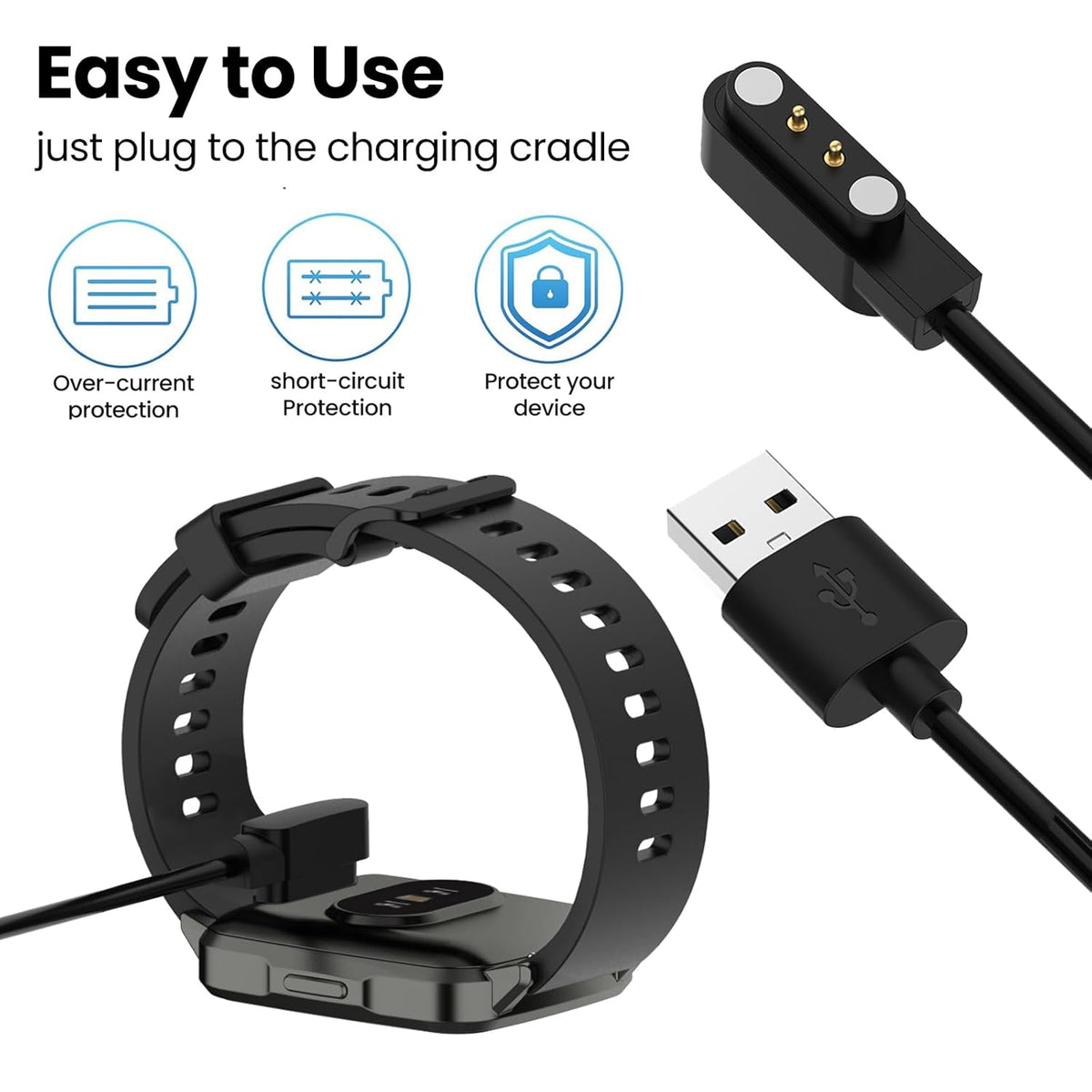 Charger Cable for SWGOTA S61 Smart Watch, 1.6ft USB Portable Magnetic Charging Cord Compatible with SWGOTA S61