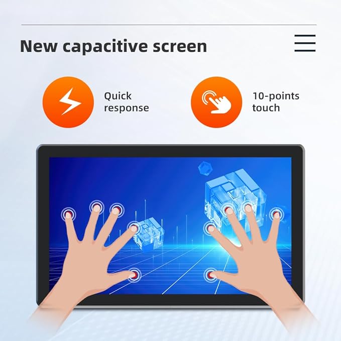 YEYO 15.0 Industrial Computer Touch Screen 10 Point Touch Industrial Computer Resolution 1024 * 768 450nit RJ45*2 USB*4 com*2 HD*1 WiFi+BT(7300U/8+256)