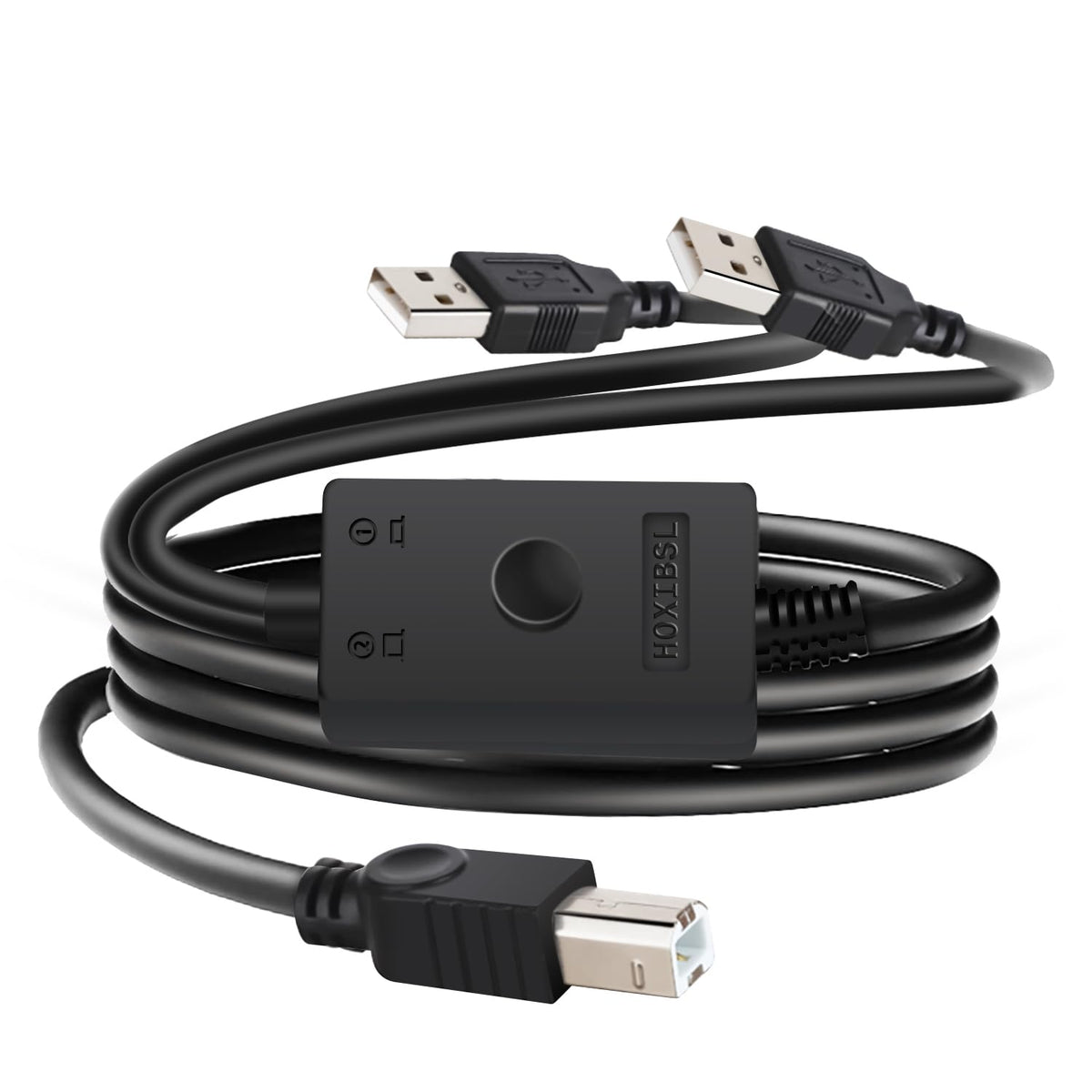 HOXIBSL 14.7FT 2 1 Printer Cable Splitter in Out,Printers Cable with Toggle Switch for Two Computers Share