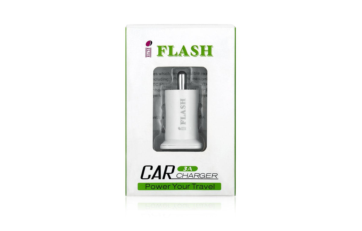 iFlash Dual USB Car Lighter Charger Adapter with 3A Output - fast Heavy Duty Ouput - Support Apple iPad Pro / Air 2 / mini 2/3/4 iPhone X / 8 Plus / 7
