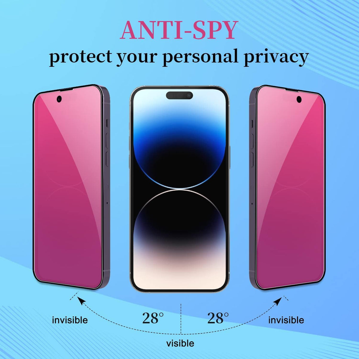 2 Pack Privacy Screen Protector for iPhone X/XS/11 Pro, Full Coverage Anti-Spy Anti Blue Tempered Glass 5.8 inch