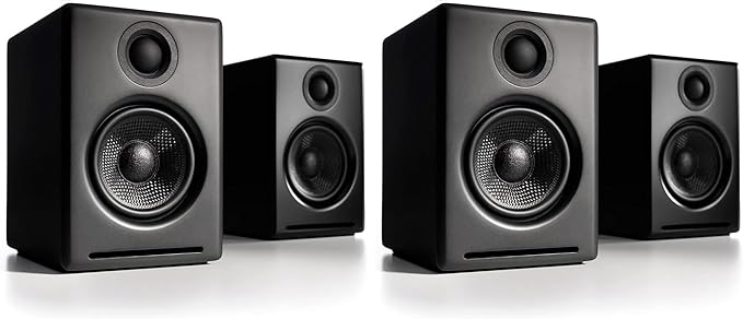 Audioengine A2+ Desktop 24 Bit Wireless Bluetooth Desktop Speakers - 60W Computer Speakers for Music and Gaming (Pack of 2)