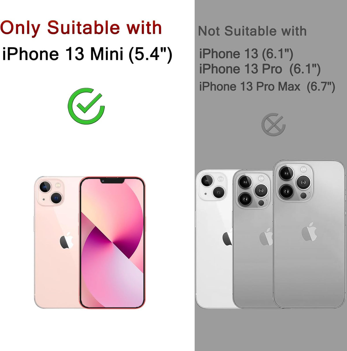 Ferilinso iPhone 13 Mini Screen Protector 3 Pack, HD Tempered Glass, 9H Hardness, Case Friendly, Easy Install, 5G.