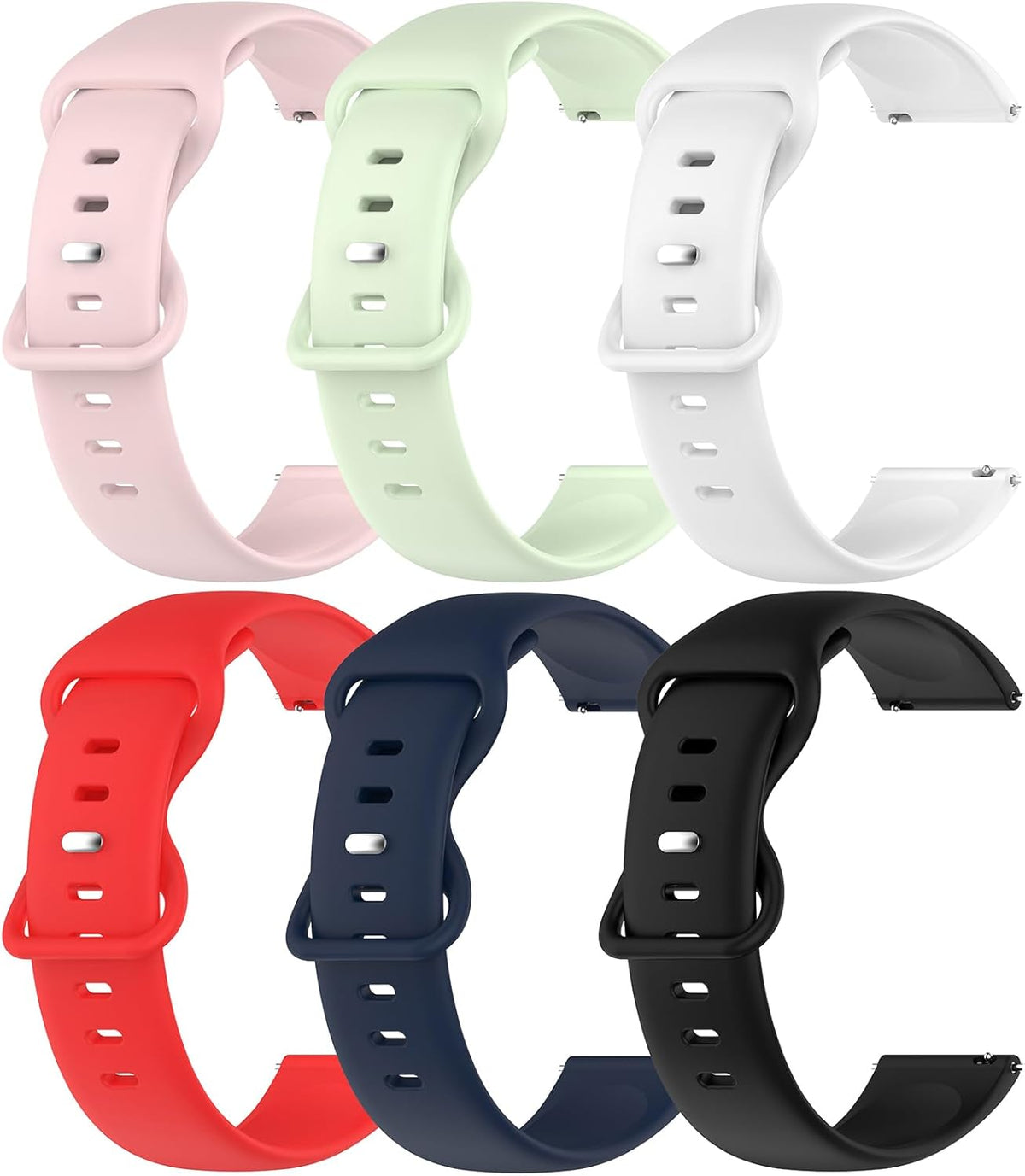 6 Pack Bands for Fitpolo Smart Watch, 1.8 inch IDW13/IDW19 Silicone Straps, S/M