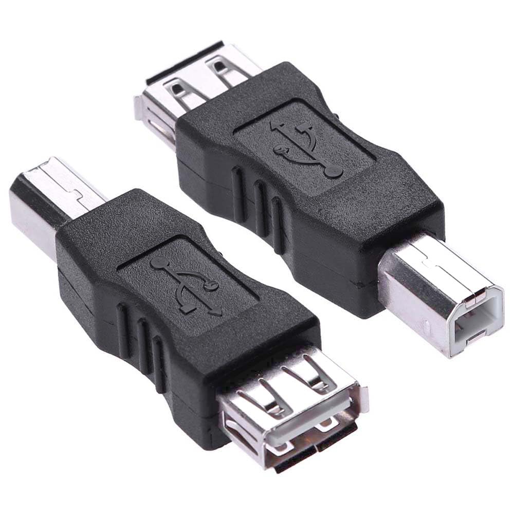 Herfair (2Pack, Printer to USB Adapter USB Type B Male to USB-A Female Converter for HP/Canon/Dell/Epson/Lexmark/Xerox