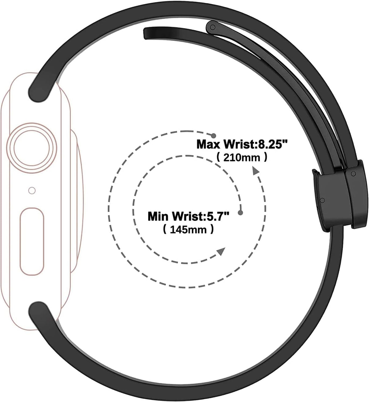 ALKAI N27 Smart Watch Band Compatible, Soft Silicone Magnetic Buckle Sport Wristband Replacement Straps