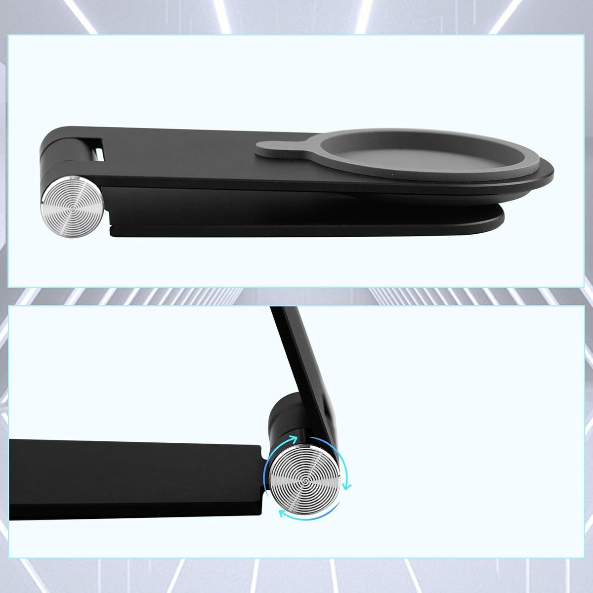 Foldable Phone Stand for MagSafe Charger, Adjustable Angle Aluminum Desk Holder Compatible with MagSafe for iPhone 15