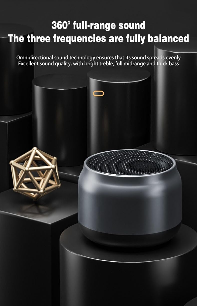 Generic Portable Mini Bluetooth Speaker with TWS Wireless Pairing, FM Radio, Bass Sound, USB-C Charging, Outdoor Use