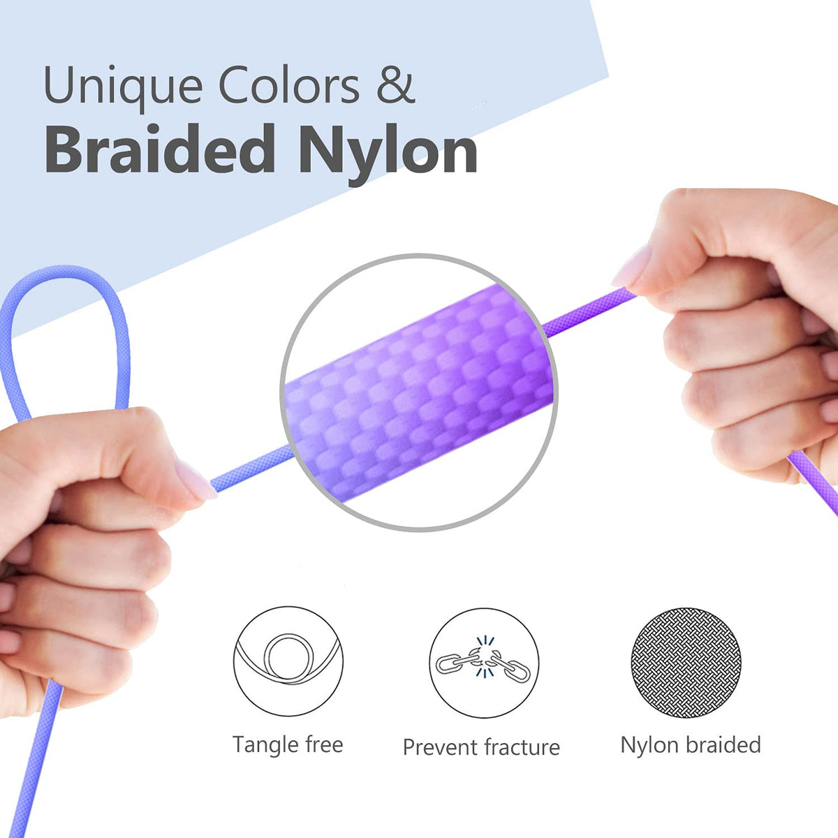 MFi Certified Lightning Cable 3.3ft for iPhone - Nylon Braided Charging Cord, Lightning to USB A, Blue.
