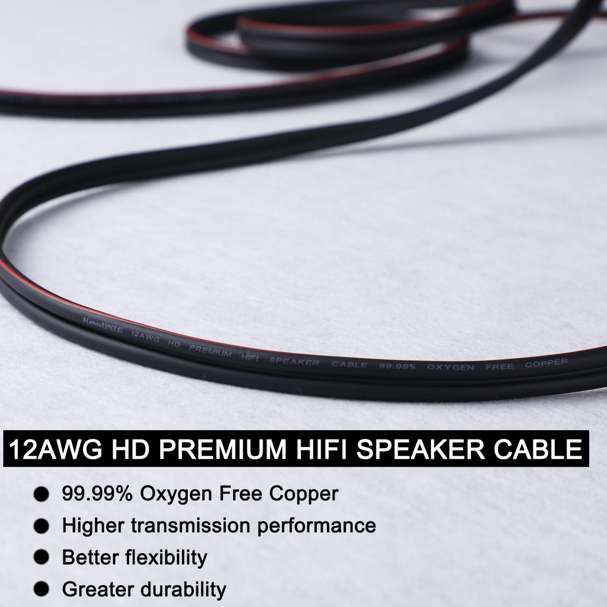 12 AWG HD Premium Soft Touch HiFi Speaker Cable (2 Pack, 3 Feet) with Banana Plugs for Bi-Wire Bi-Amp