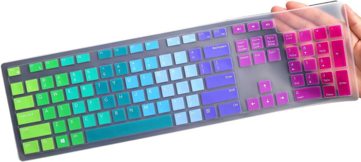 Keyboard Cover for Dell KM636 KB216 KB216t KB216d KB216p Wired & Wireless Keyboard, Dell Optiplex 5250 3050 3240 5460 7450 7050, Dell Inspiron Desktop 24" 27" 5400 5490 7700 7790 3475 3670 3477-RW
