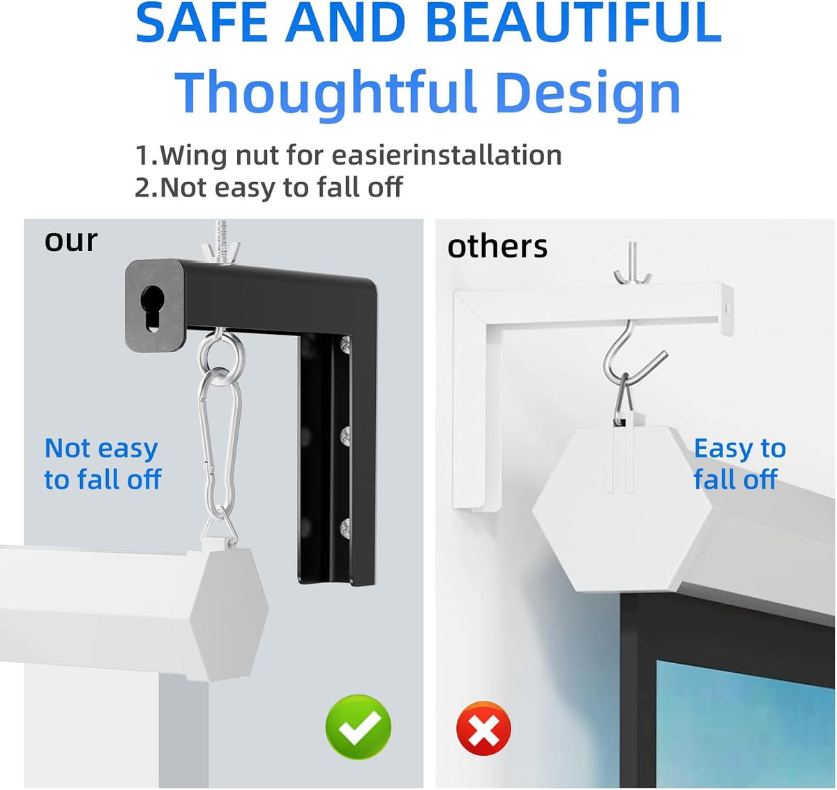 GZQIUYI 6 Inch 66lbs, Universal Projector Screen Pull Down Mount Kit, Projector Screen Ceiling & Wall Mount, Adjustable