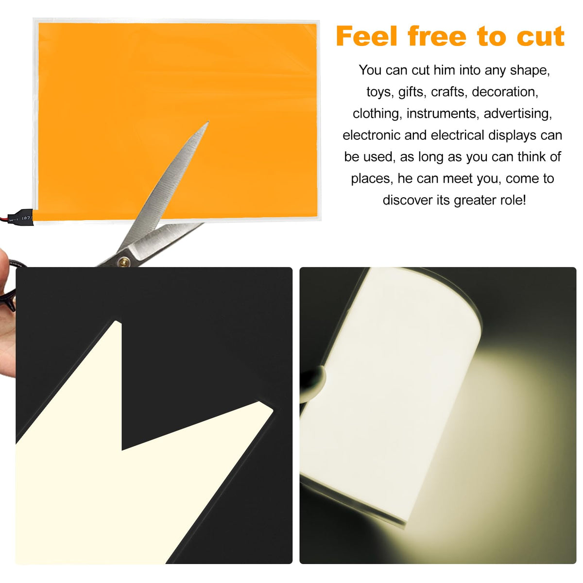 El Panel Backlight 8.2 x 5.9 Inches Electroluminescent El Sheet Panel Light DIY El Cuttable Backlight Paper Lamplamp Sheet Neon for Cosplay Party