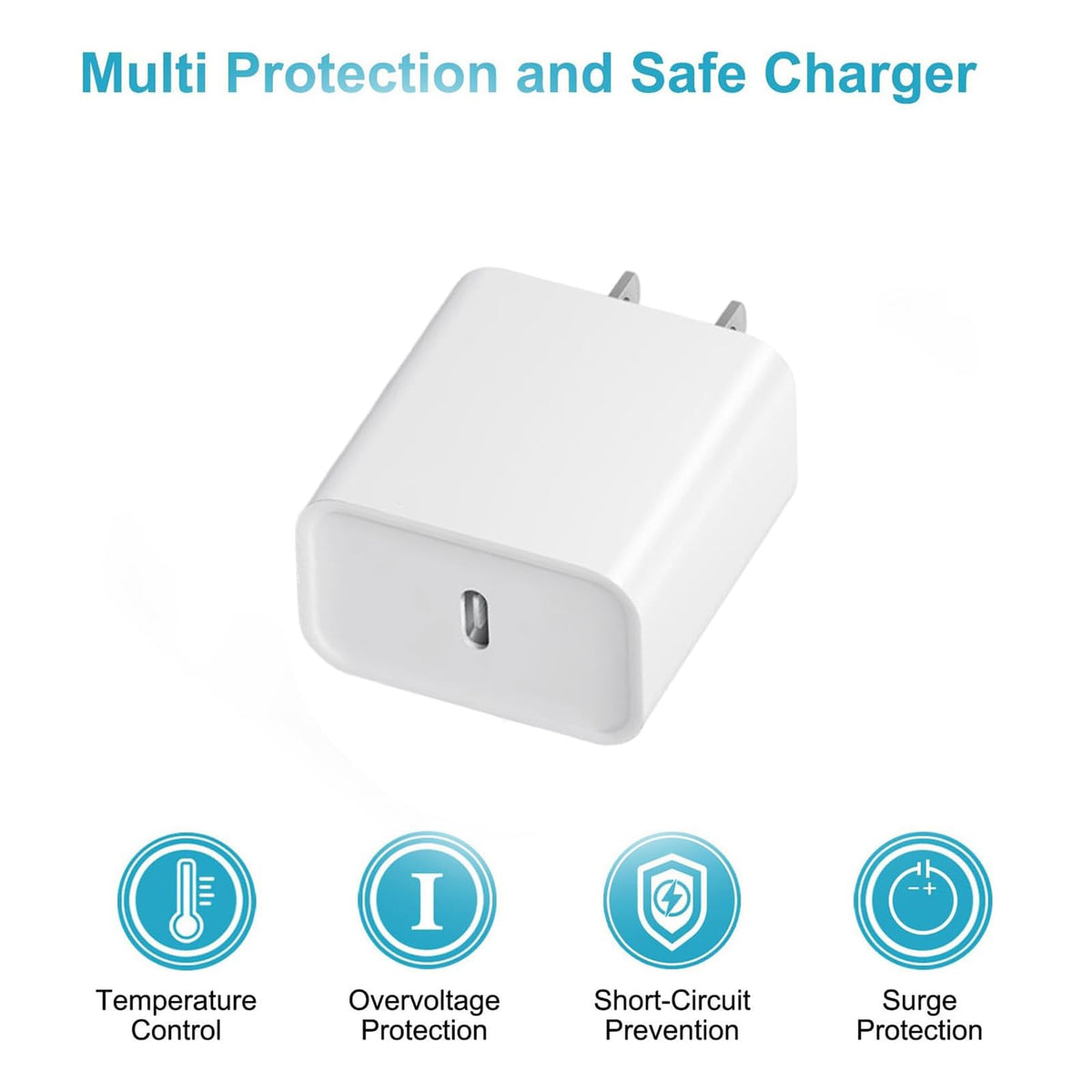 USB C Charger Block, 4 Pack 20W Fast Charge Type-C Adapter, USBC Wall Charger with 4FT/6FT USB C to C Cable for i Phone 17/17 Pro/16/16 Pro/16 Pro