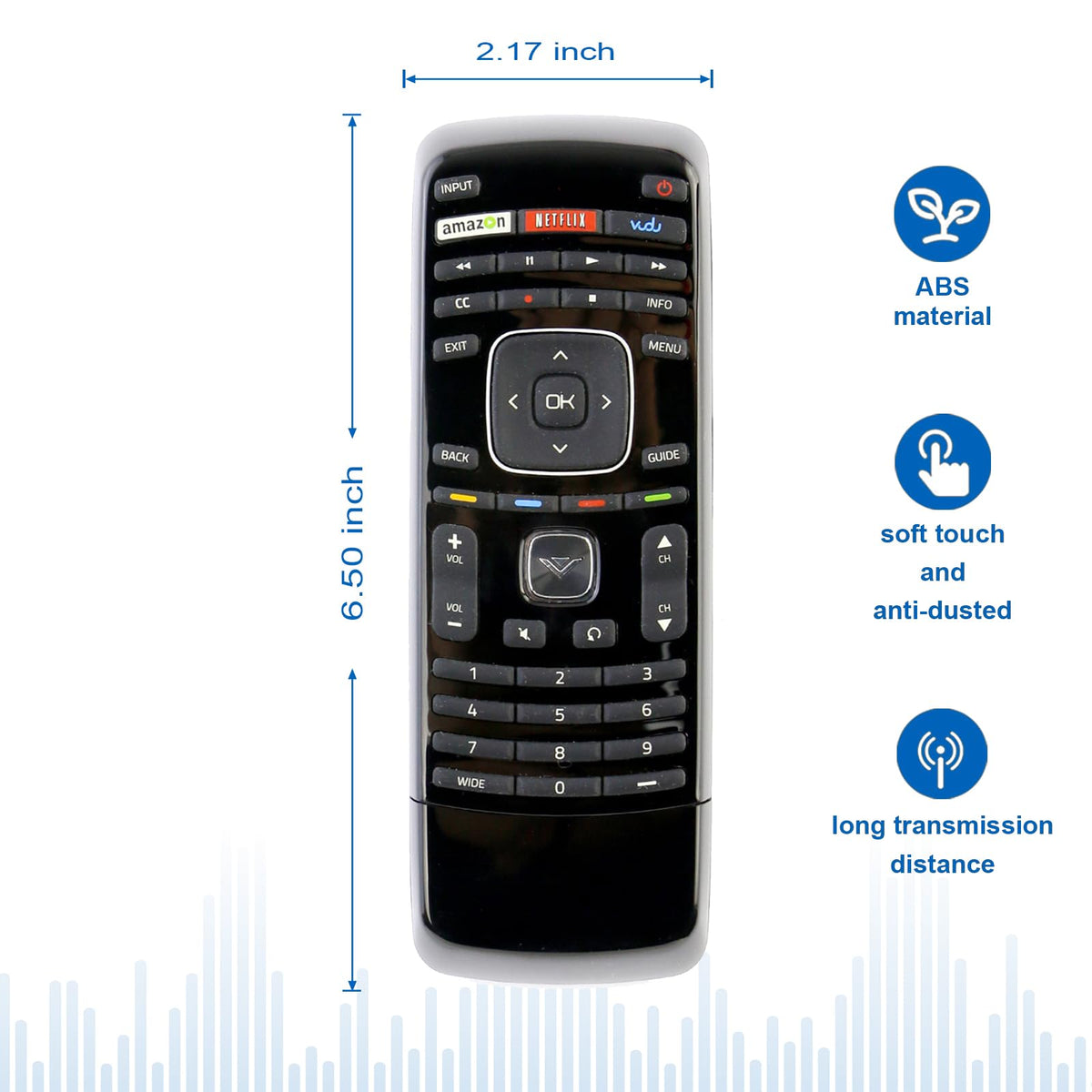 New XRT300 Keyboard TV Remote Control Replacement fit for Vizio TV E3D420VX E3D470VX SV422XVT SV472XVT VF552XVT VT3D650SV E241I-A1 E241I-A1W E241I-B1