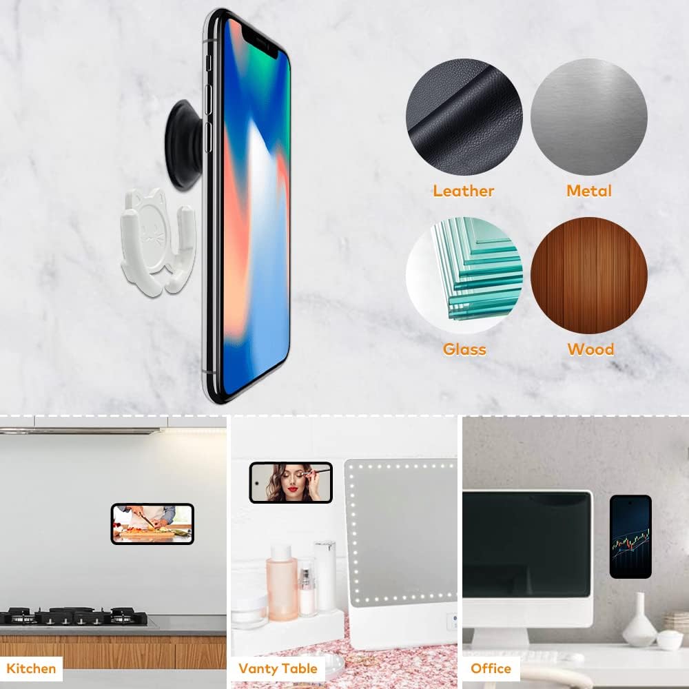 Multi-Surface Holder Car Mount 3 Pack, Compatible with PopSocket Grip Holder, Strong Adhesive Sticky Pad for Home Office