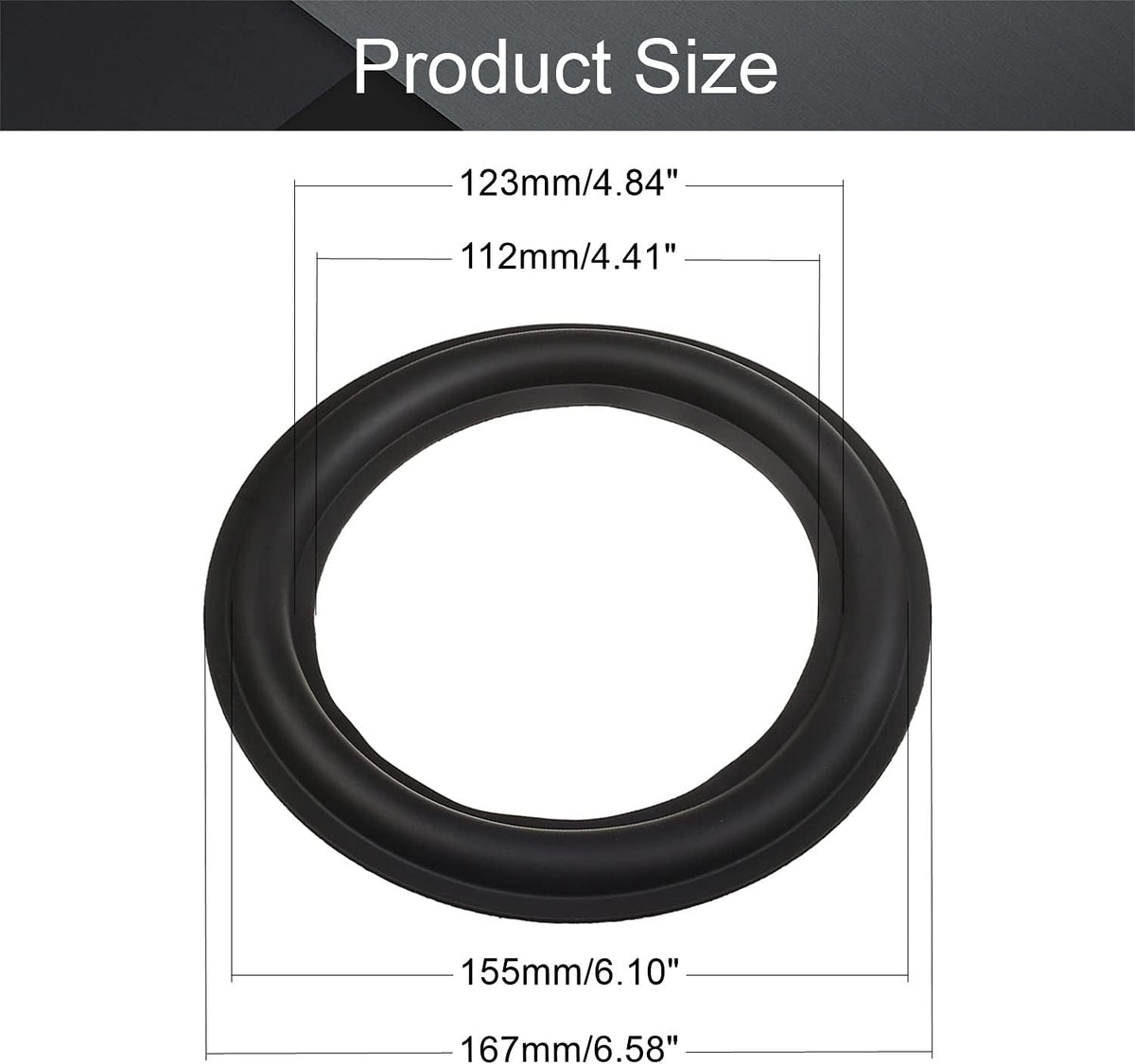 Fielect 6.6 inch Rubber Speaker Edge Surround Rings Replacement Kit for Speaker Repair or DIY