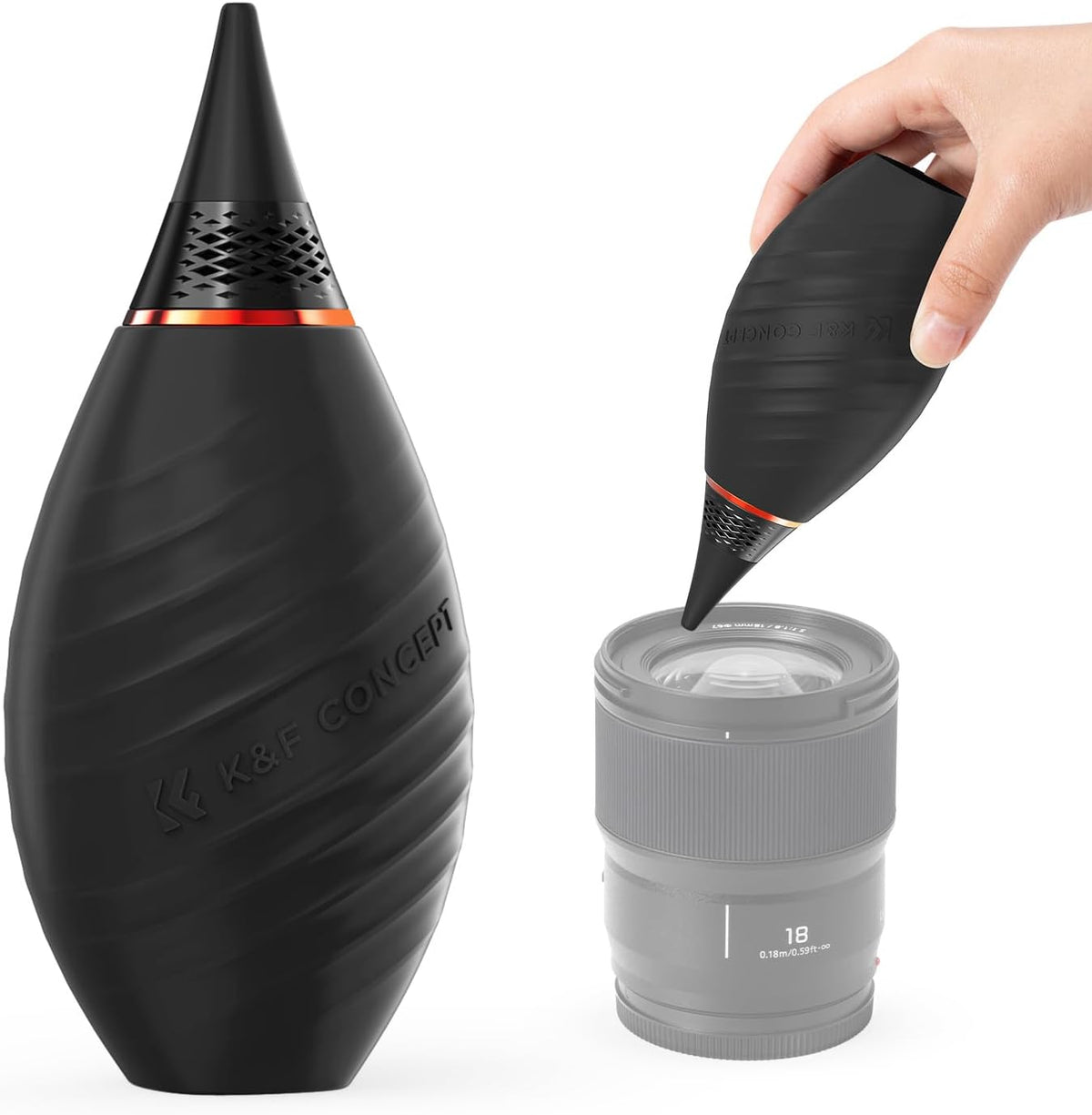 K&F CONCEPT Soft Tip Strong Air Blower, Single Air Intake Camera Lens Blower with Short Nozzle, for Digital SLR Lens Sensor LCD Screens Musical Instruments Keyboards Telescope Filters