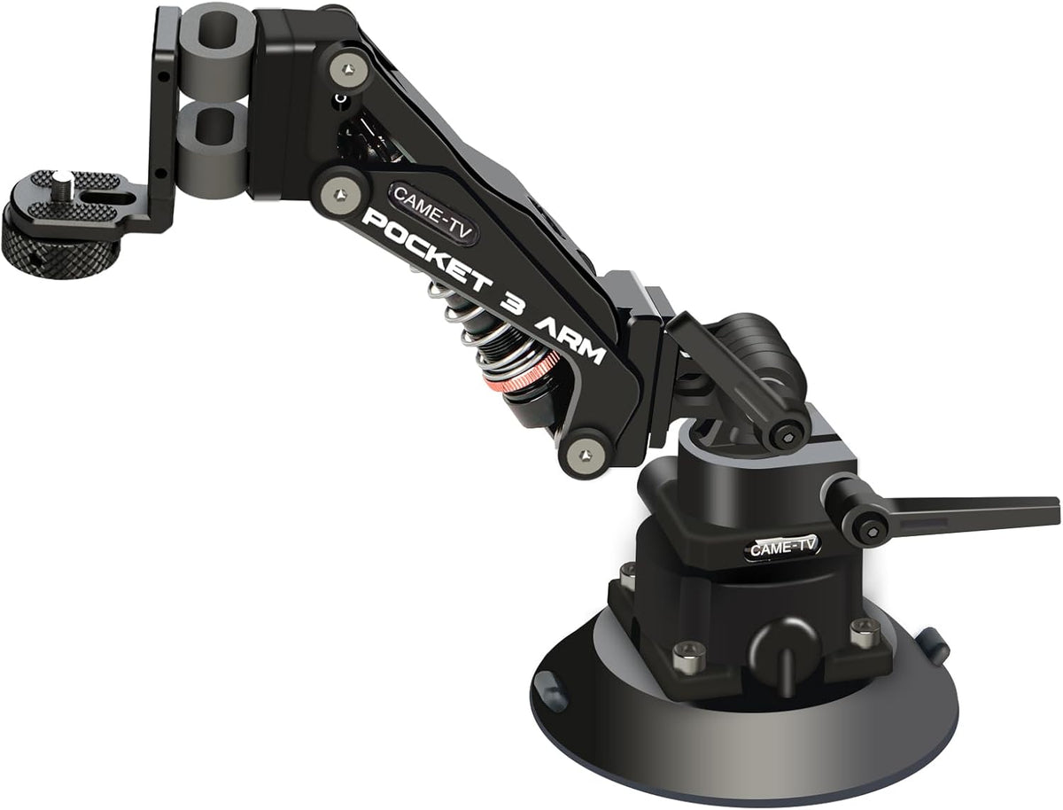 Came-TV Camera Suction Mount Suction, Multifunctional Shock Absorber Arm Video Stabilizer for Pocket 2, Pocket 3, OSMO, Cup Camera Mount, 1/4" Mounting Holes Car Mount & for 360 Action Camera