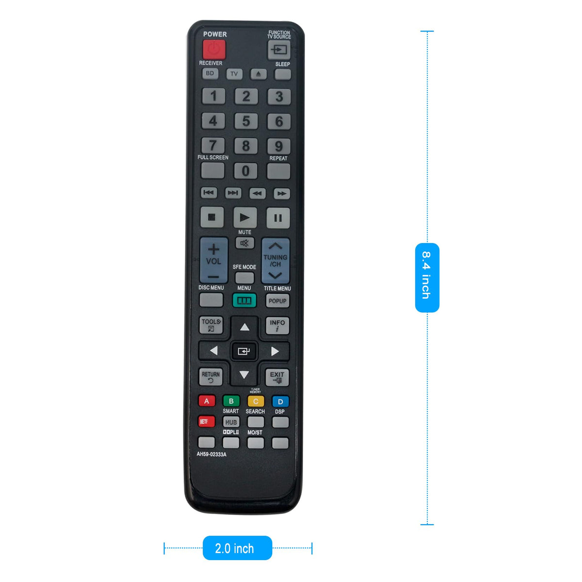 AH59-02333A Replace Remote Applicable for Samsung HT-D4500 HT-D5100 HT-D5130 HT-D5300 HT-D5210C HT-D4500/ZA HT-D5100/ZA HT-D5300/ZA HTD4500 HTD5100