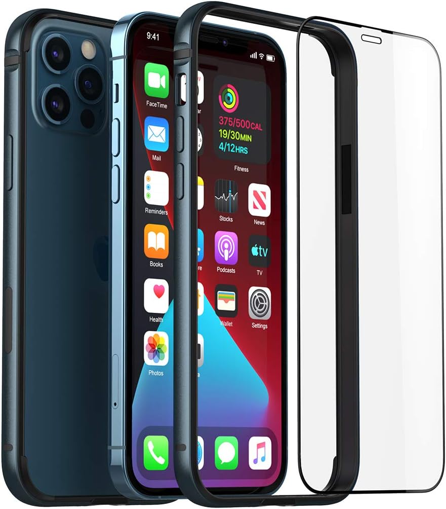 Slim Case for iPhone 12 Pro Max, Dark Navy Blue, Bumper Cover with Soft TPU Inner, Wireless Charging, No Signal