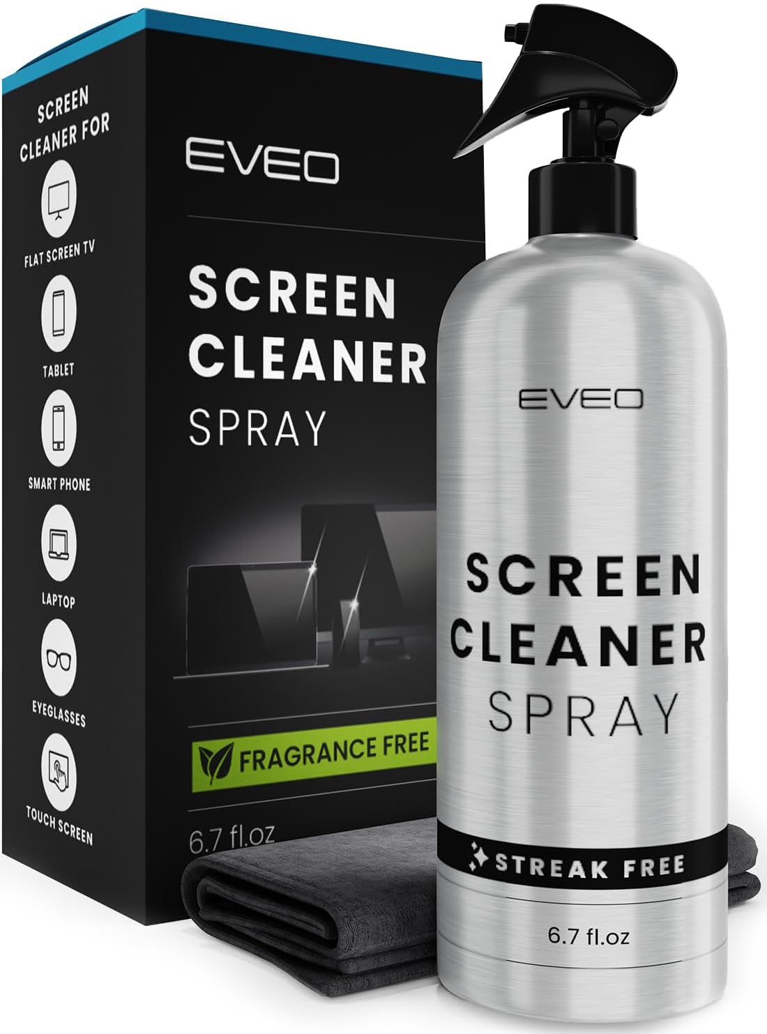 Screen Cleaner Spray and Wipe - for TV Screen Cleaner for Smart TV, Computer Screen Cleaner, TV Cleaner Spray and Cloth, Laptop Screen Cleaner, Monitor Cleaner, MacBook Screen Cleaner for Electronics