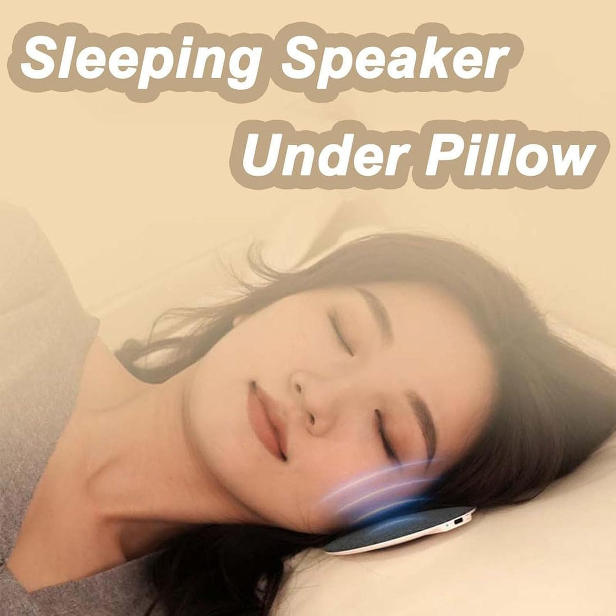 Generic Under Pillow Speaker, Bluetooth Pillow Speaker, Ultra-Thin Sleep Sound Speaker with White Noise Timer, Wireless
