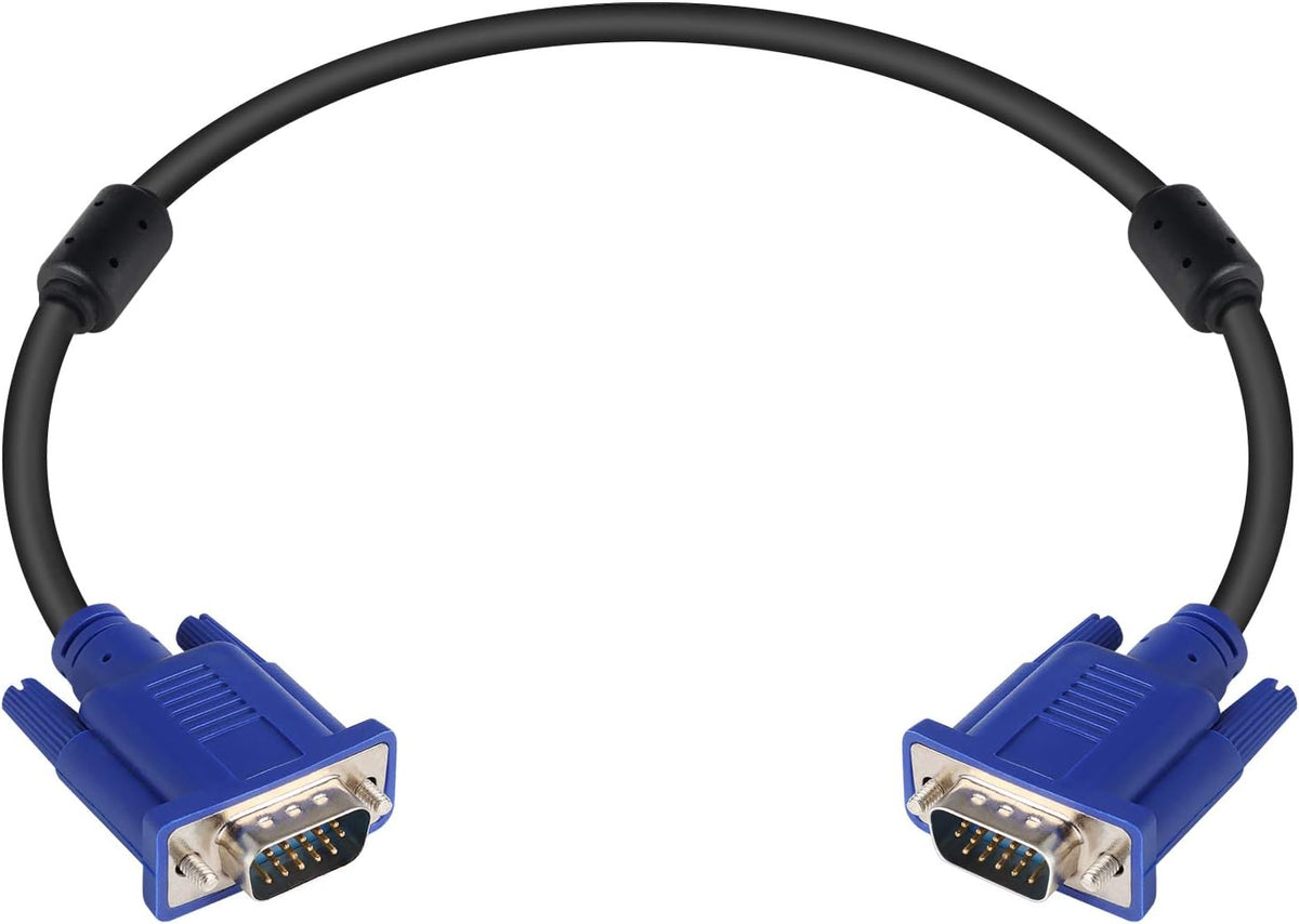 PASOW VGA to VGA Monitor Cable HD15 Male to Male for TV Computer Projector (1.5 Feet)