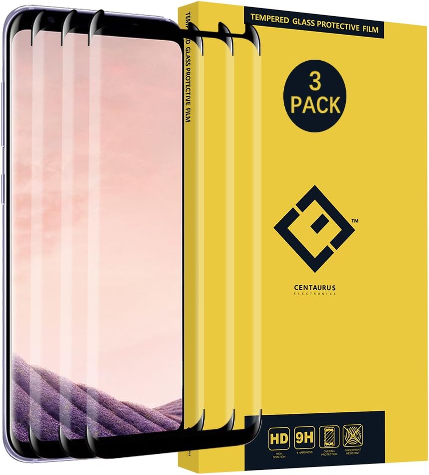 CENTAURUS Galaxy S8 Plus Screen Protector (3 Pack) 2.5D Arc Clear Ultra-Thin 9H Full Coverage Tempered Glass