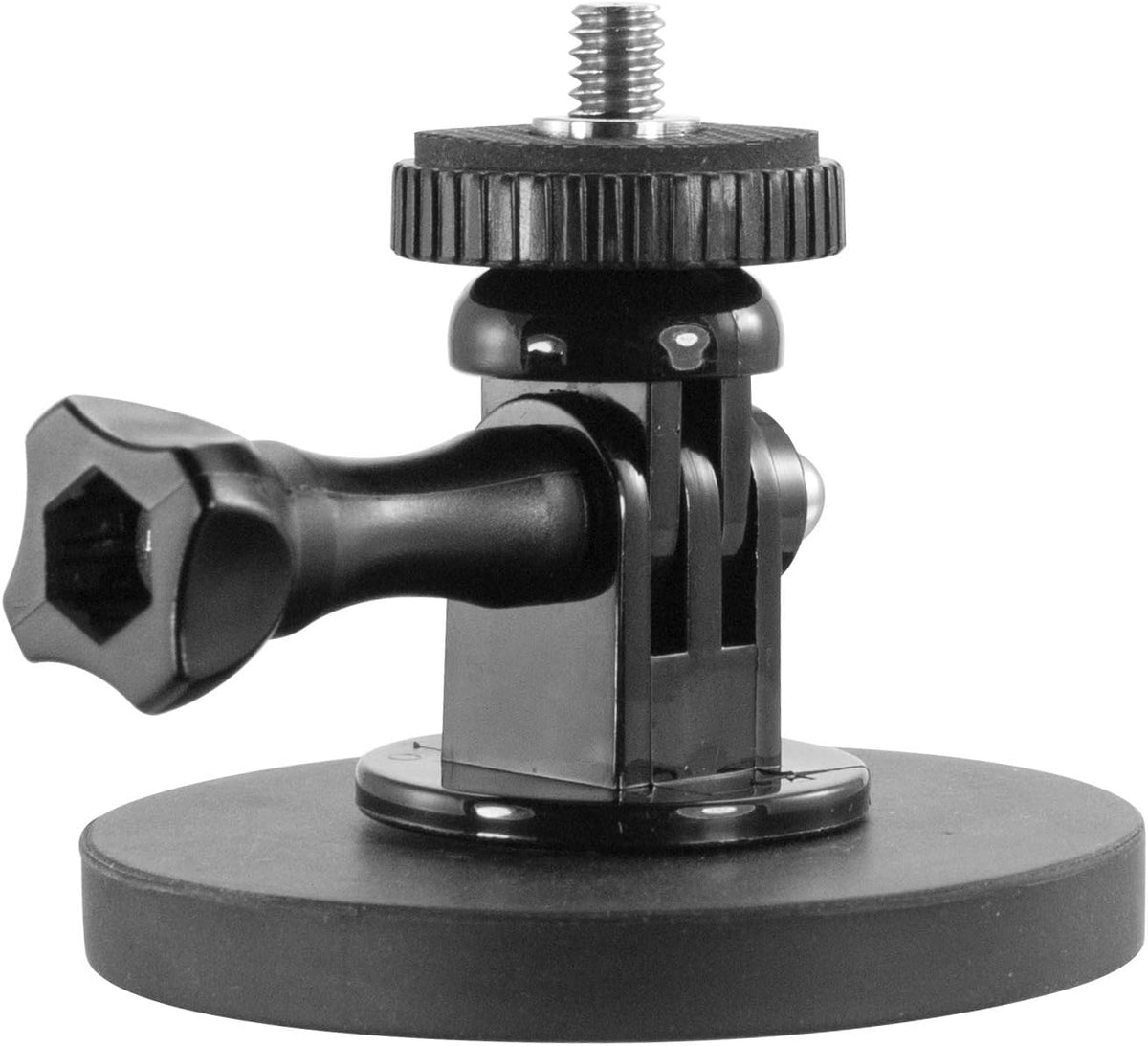 iBOLT 88mm 1/4 20 Diameter Magnetic Mount Base w/ Camera Screw and Action Camera Adapter