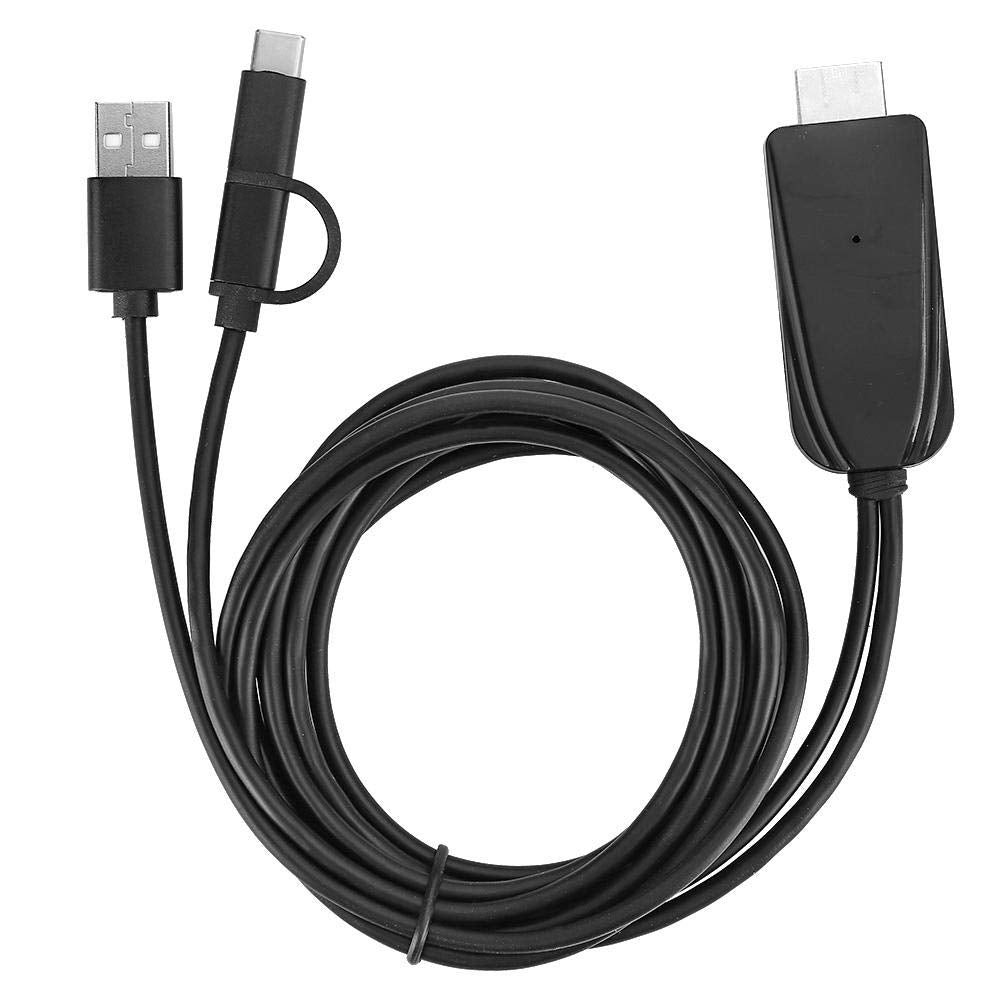 Micro USB/Type-C Adapter HDMI Cable, 1080P Bluetooth Same Screen Cable for Android Mobile Phone to HDMI TV, Monitor