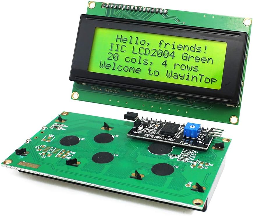 20x4 2004 LCD Display Module with IIC/I2C/TWI Serial Interface Adapter (Yellow Green/2004)