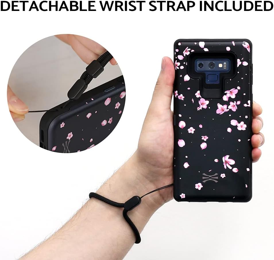 TORU CX PRO Case for Galaxy Note 9 - Slim Protective Cover with Card Holder & Kickstand, Flowers