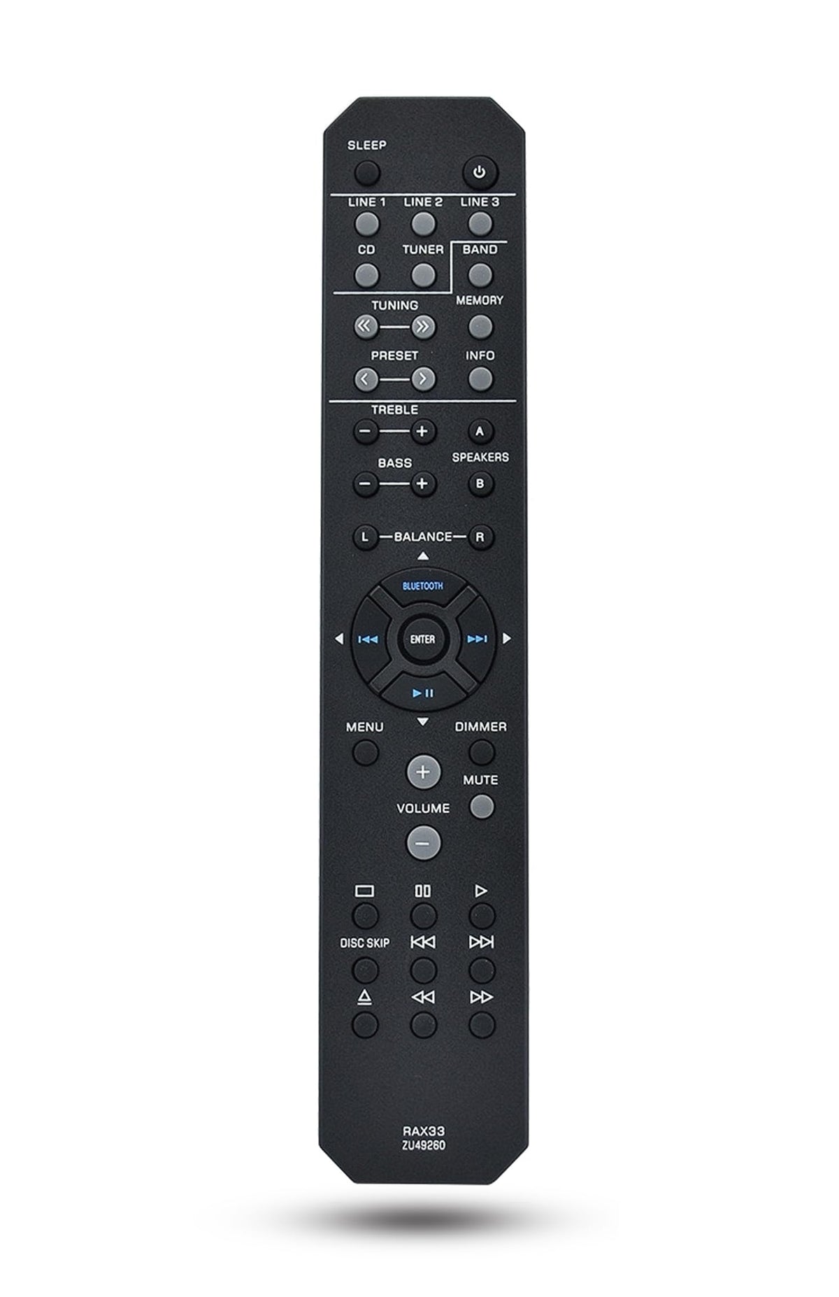 RAX33 ZU49260 Replacement Remote Control Applicable for Yamaha RS202 RS202BL R-S202 R-S202BL R-S202D RS202D Stereo Receiver