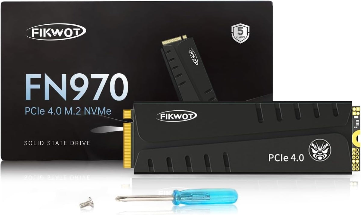 FN970 2TB M.2 2280 PCIe Gen4 x4 NVMe 1.4 Internal Solid State Drive with Heatsink - Speeds up to 7,400MB/s, Configure DRAM Cache, Compatible PS5 Internal SSD