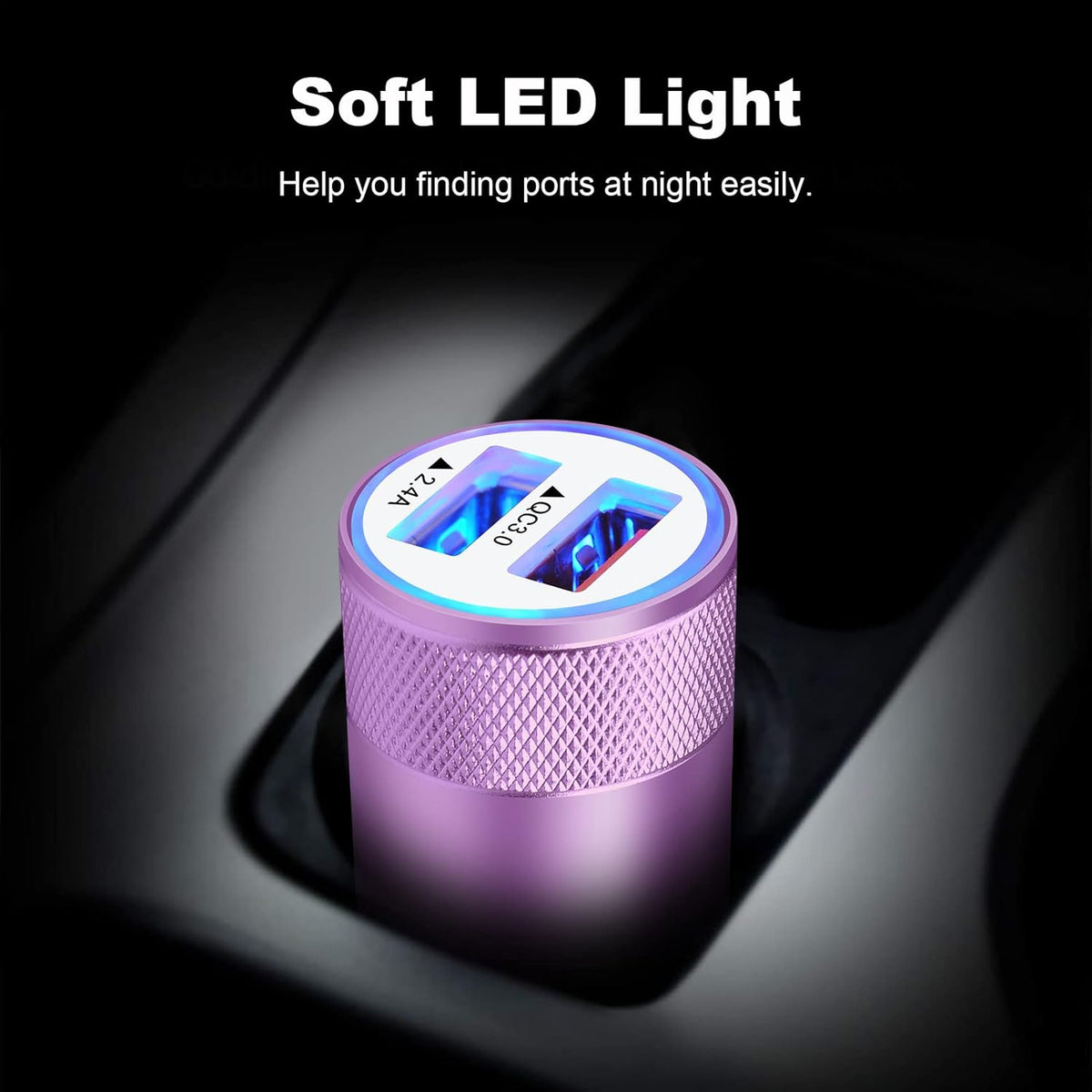 [5.4A/30W] Fast Car Charger Type C 6ft Cable - Compatible with Samsung Galaxy S24, S23, S22 5G, Note 20 Ultra