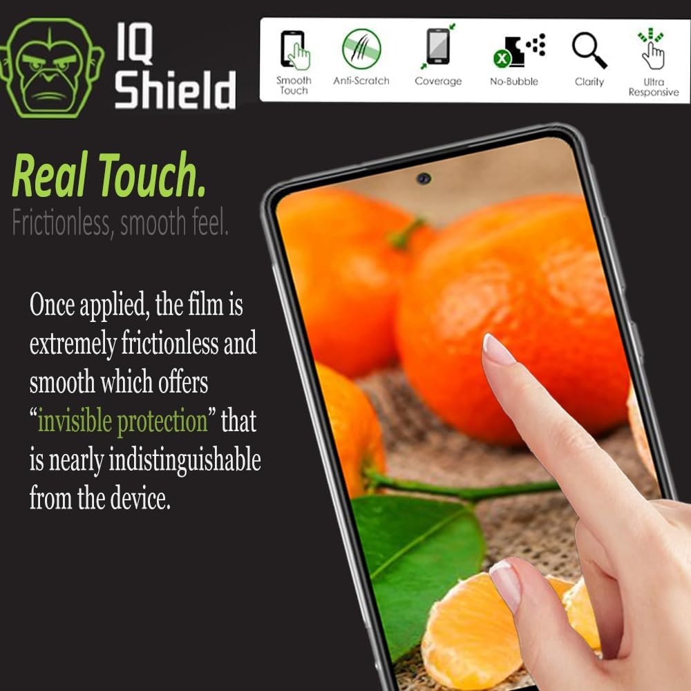 IQShield Screen Protector for Samsung Galaxy A52 5G, 2-Pack Anti-Bubble Clear TPU Film