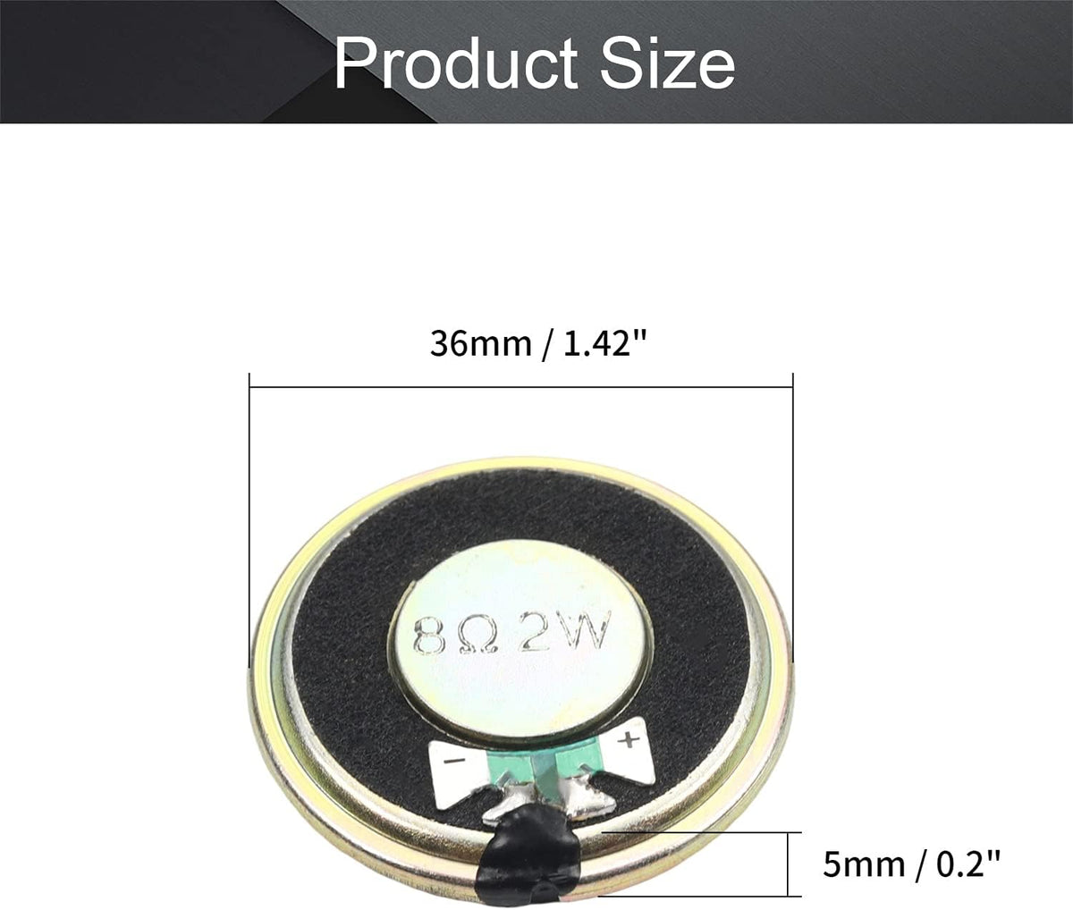 Fielect DIY Magnetic Speaker - 2W 8 Ohm 36mm Diameter Round Shape Replacement Loudspeaker (1pcs)