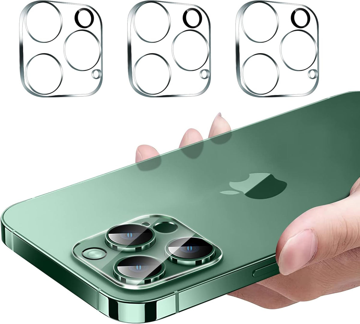 3PCS Rear Camera Lens Protector for iPhone 13 Pro/13 Pro Max, HD Clear Full Coverage Guard