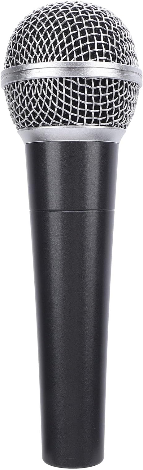 Wired Dynamic Microphone Moving Coil Dynamic Cardioid Handheld Microphone with Shock Absorber for Active Speakers Mixers Amplifiers (Black)