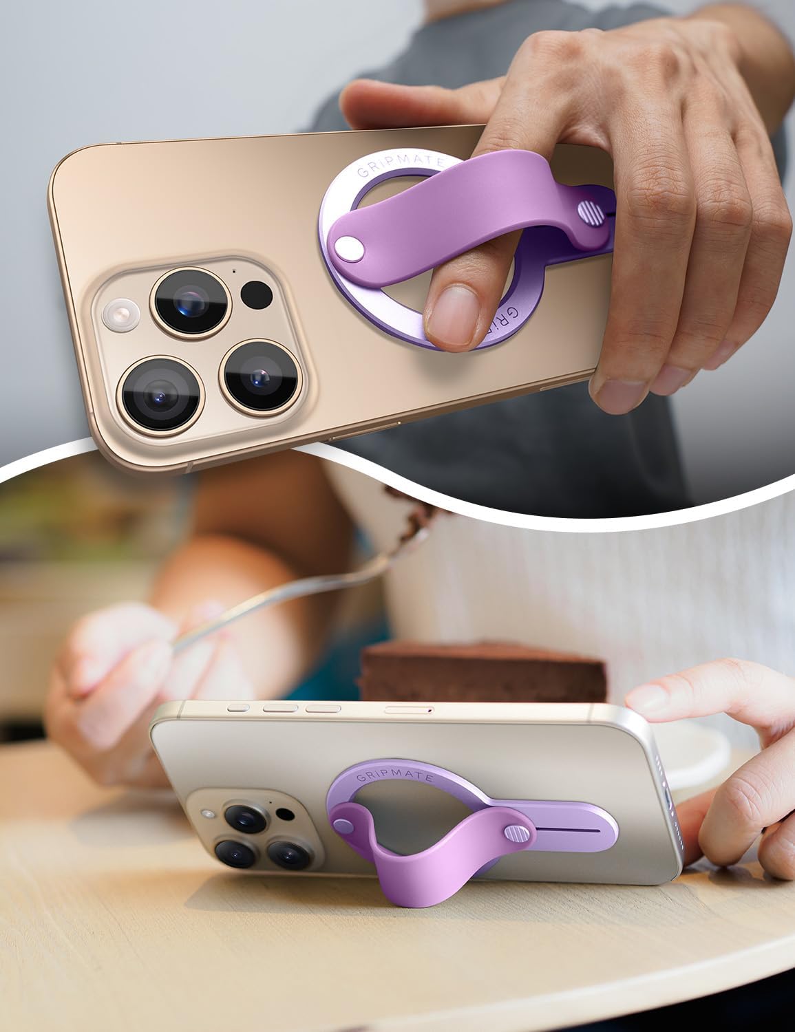 Phone Grip for iPhone - Magnetic Phone Ring Holder Detachable for iPhone 16 - Comfortable Finger Phone Loop Grip for Apple 16/15/14/13/12,Purple