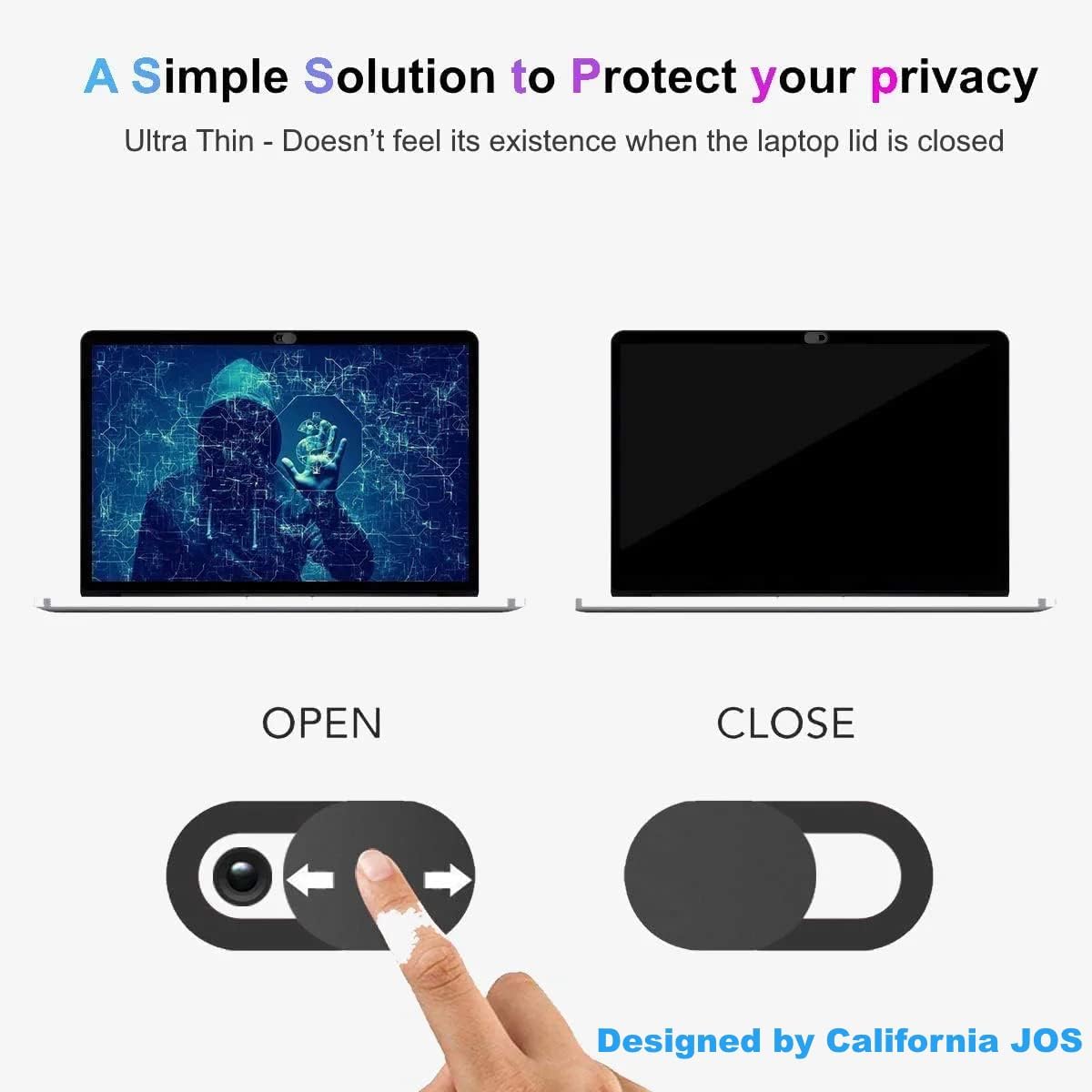 9 Pack(3 Large + 3 Medium + 3 Small) 0.03 inch Ultra Thin Webcam Cover Slide Camera Blocker Protect Your Privacy Security for MacBook Air, Laptop, iPad, iMac, PC, iPhone