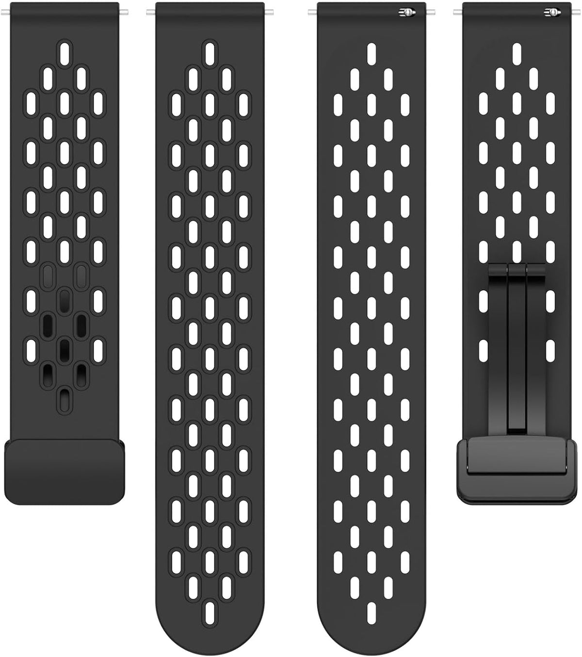 24mm Breathable Soft Silicone Magnetic Butterfly Closure Sport Replacement Band Straps Compatible with Ticwatch Pro 5