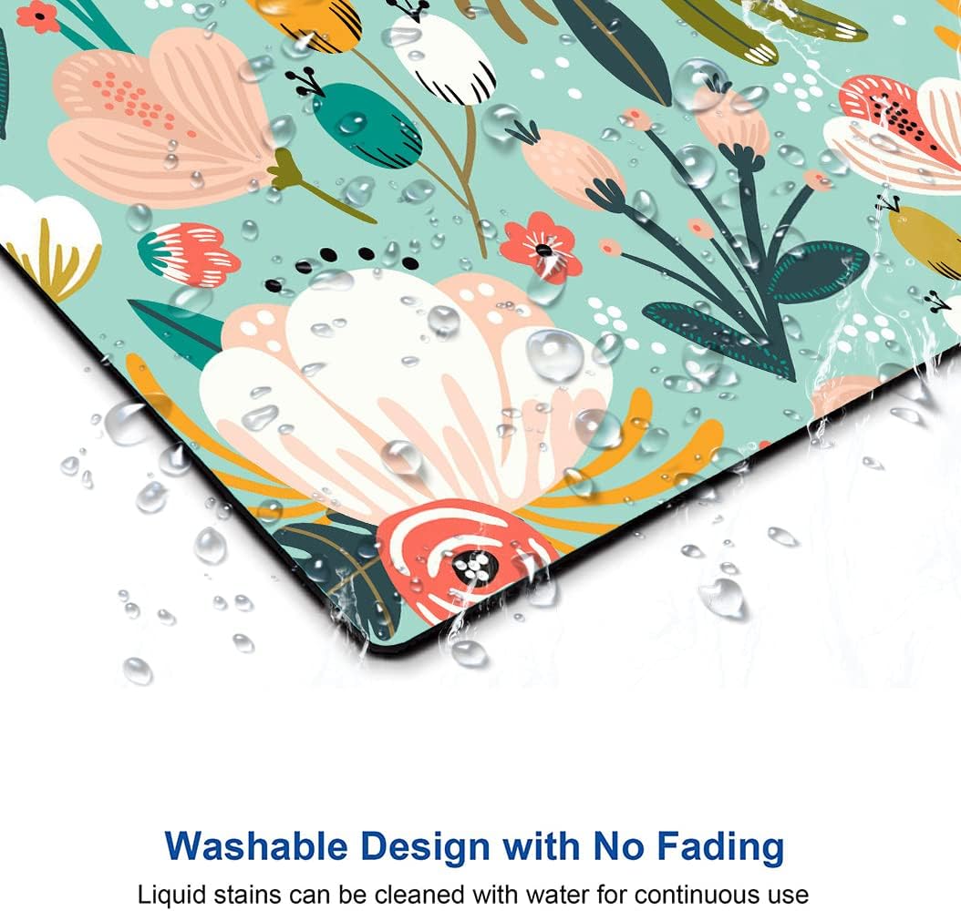 Mouse Pad, Cute Abstract Floral Mouse Pad for Women, Washable Square Cloth Mousepad for Office Laptop, Non-Slip Rubber Computer Mouse Pads for Wireless Mouse, Personalized Mouse Pads for Desk